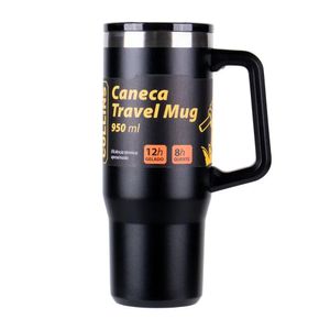 Caneca Travel 950Ml com Tampa de Aço Inox Collins