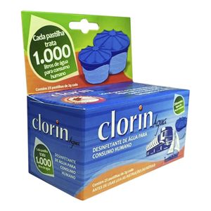 Clorin 1000 Caixa com 25 Pastilhas Acua Pura