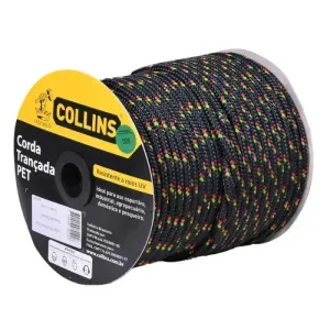 Corda Pet Trançada Preta 12mm por Metro Collins