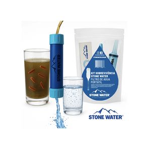 Kit Sobrevivência Filtro de Água Portátil com Bolsa Dobrável - Stone Water
