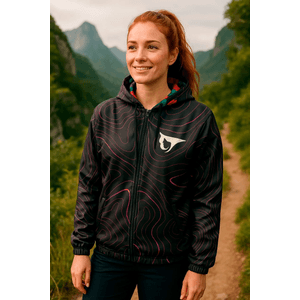 Jaqueta Corta Vento Legendários Feminino Preto Rosa